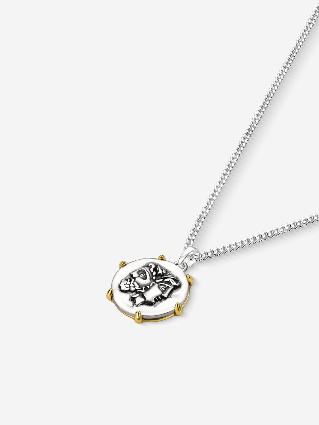 MATERIAL: PRATA E OURO | Colar Faces em Prata 925 e Ouro 18K