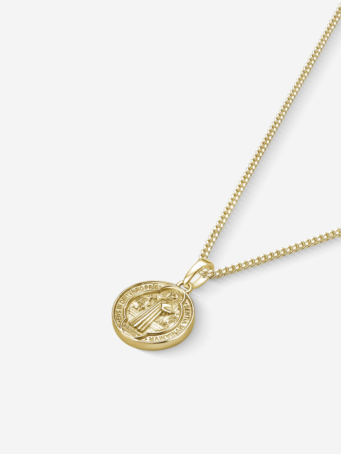 Colar Medal SB — Prata 925 banho em Ouro