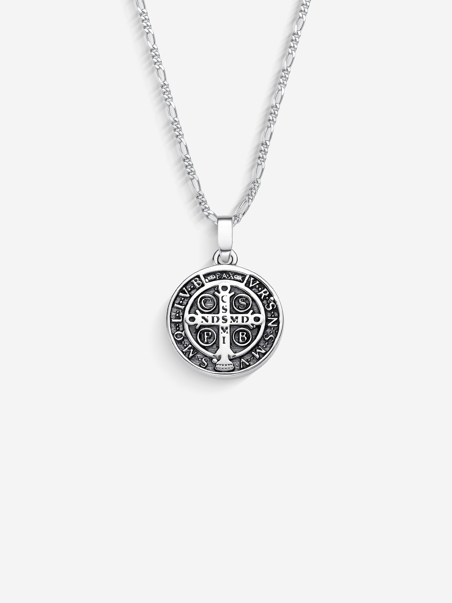 MATERIAL: PRATA OXIDADA | Colar Medal SB em Prata 925 Oxidada