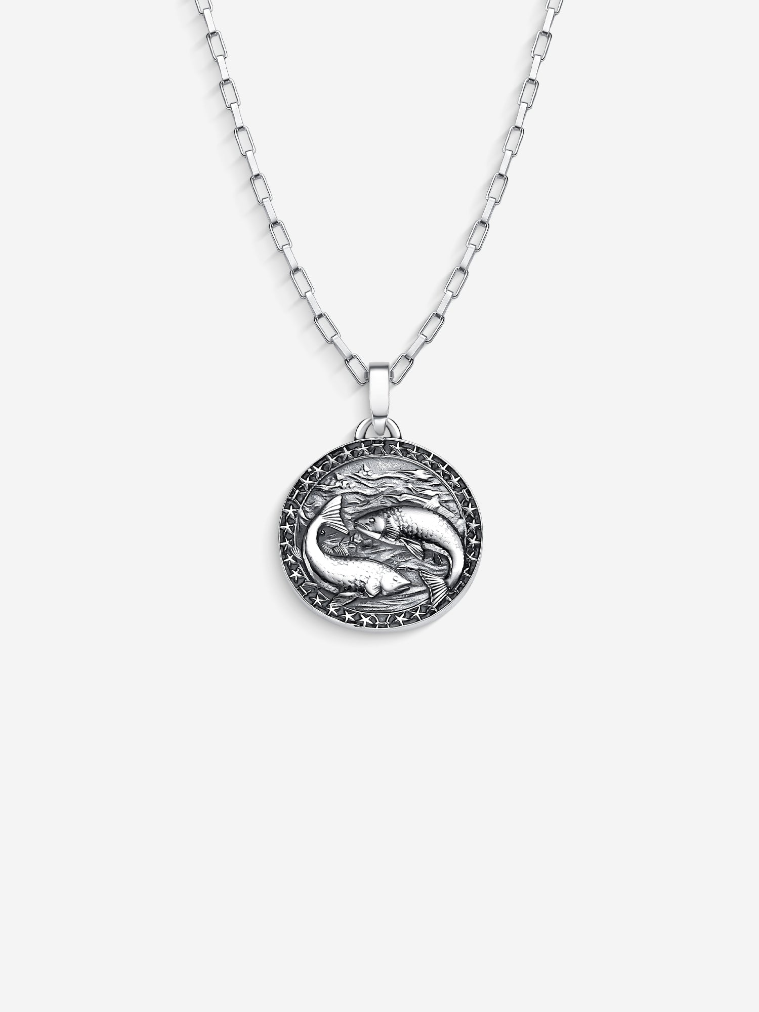 MATERIAL: PRATA OXIDADA | Colar Pisces em Prata 925 Oxidada