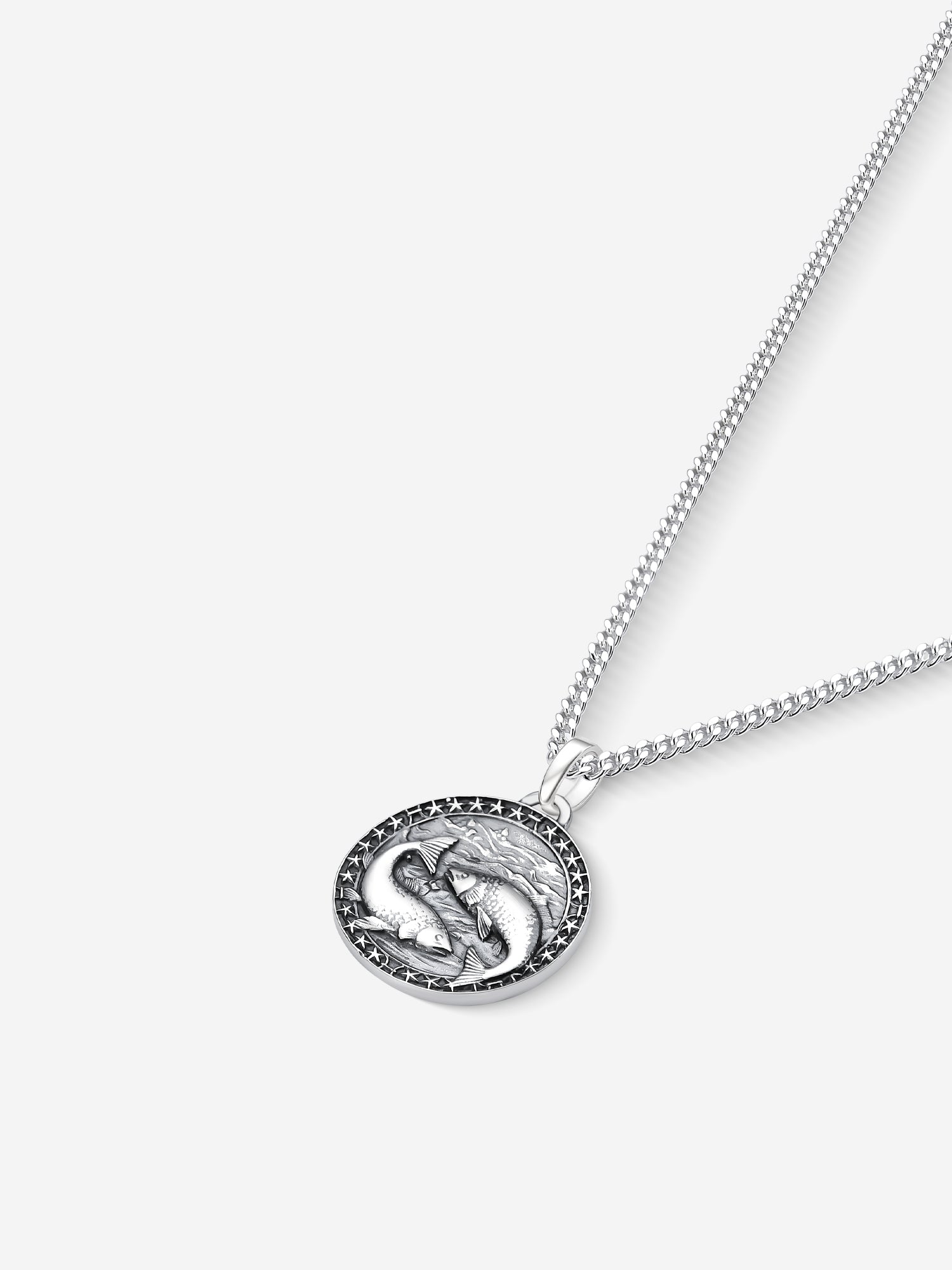 MATERIAL: PRATA OXIDADA | Colar Pisces em Prata 925 Oxidada