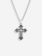 MATERIAL: PRATA OXIDADA | Colar Russian Cross em Prata 925 Oxidada