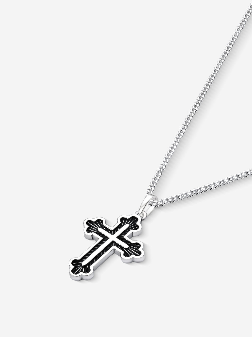 MATERIAL: PRATA OXIDADA | Colar Russian Cross em Prata 925 Oxidada