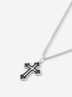 MATERIAL: PRATA OXIDADA | Colar Russian Cross em Prata 925 Oxidada