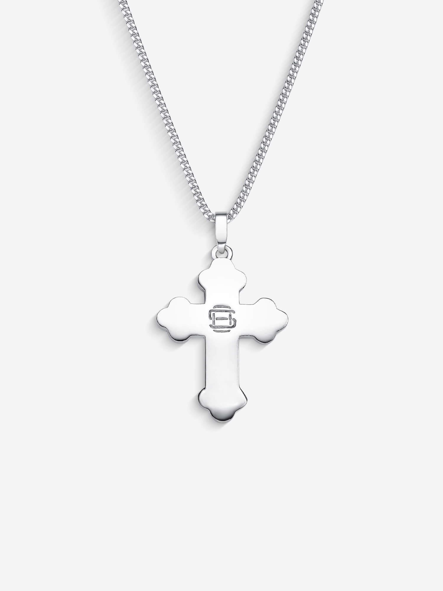 Colar Russian Cross — Banho em Prata Oxidada