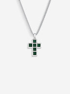Stone Cross em Prata 925 com crisoprásio