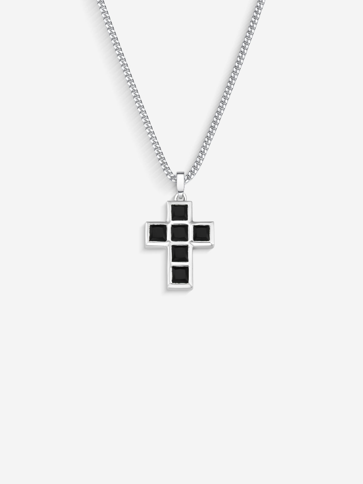 Stone Cross em Prata 925 com ônix