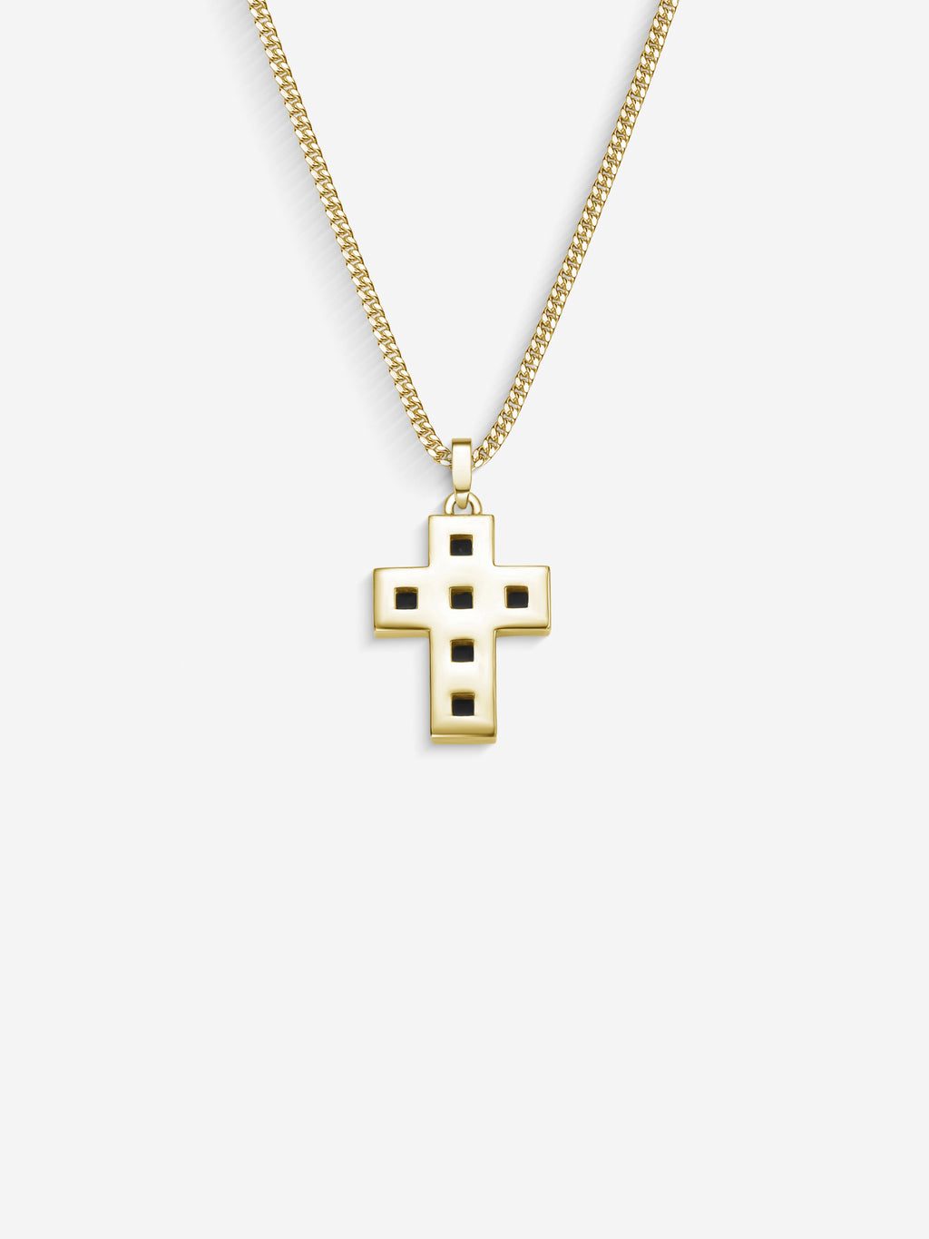 Verso da Stone Cross em Prata 925 com banho de Ouro 18k e ônix