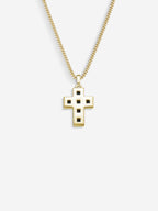 Verso da Stone Cross em Prata 925 com banho de Ouro 18k e ônix