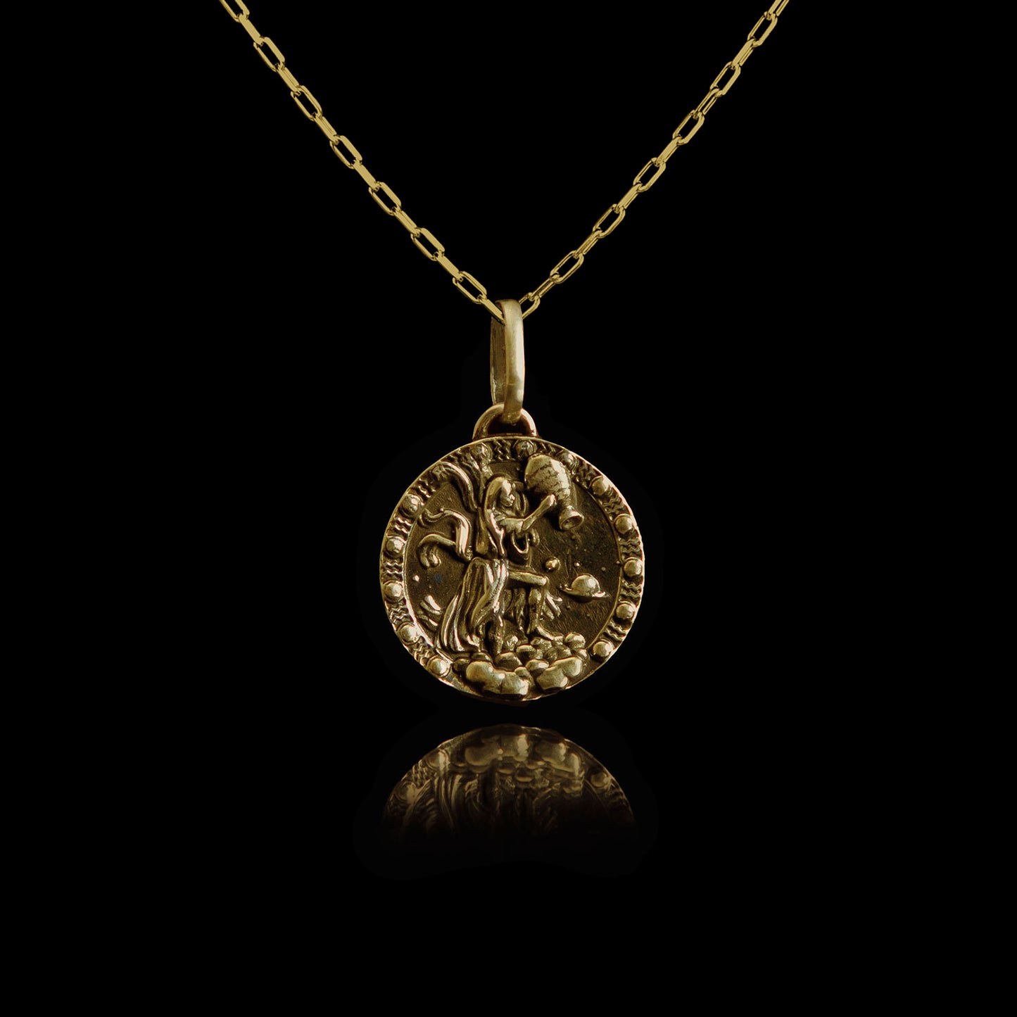 Colar de Prata Aquarius Banhado a Ouro