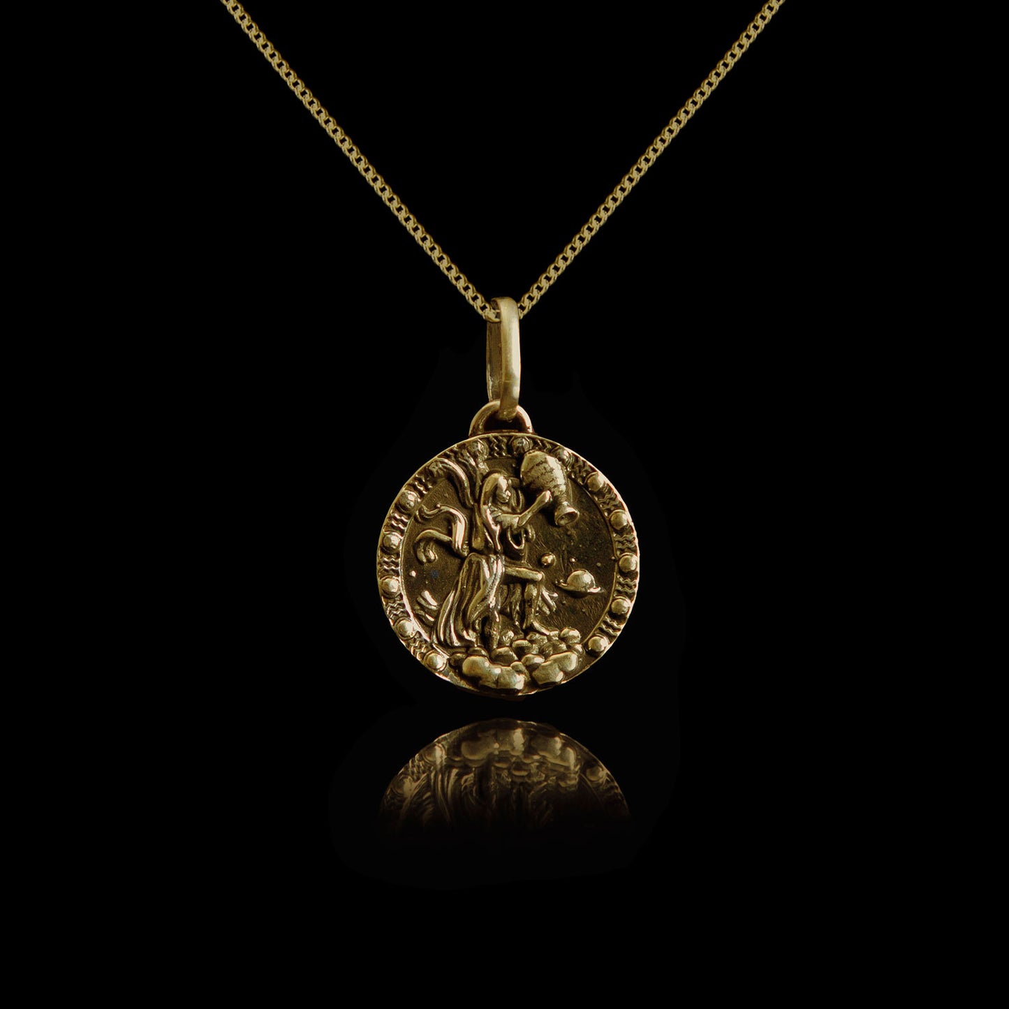 Colar de Prata Aquarius Banhado a Ouro