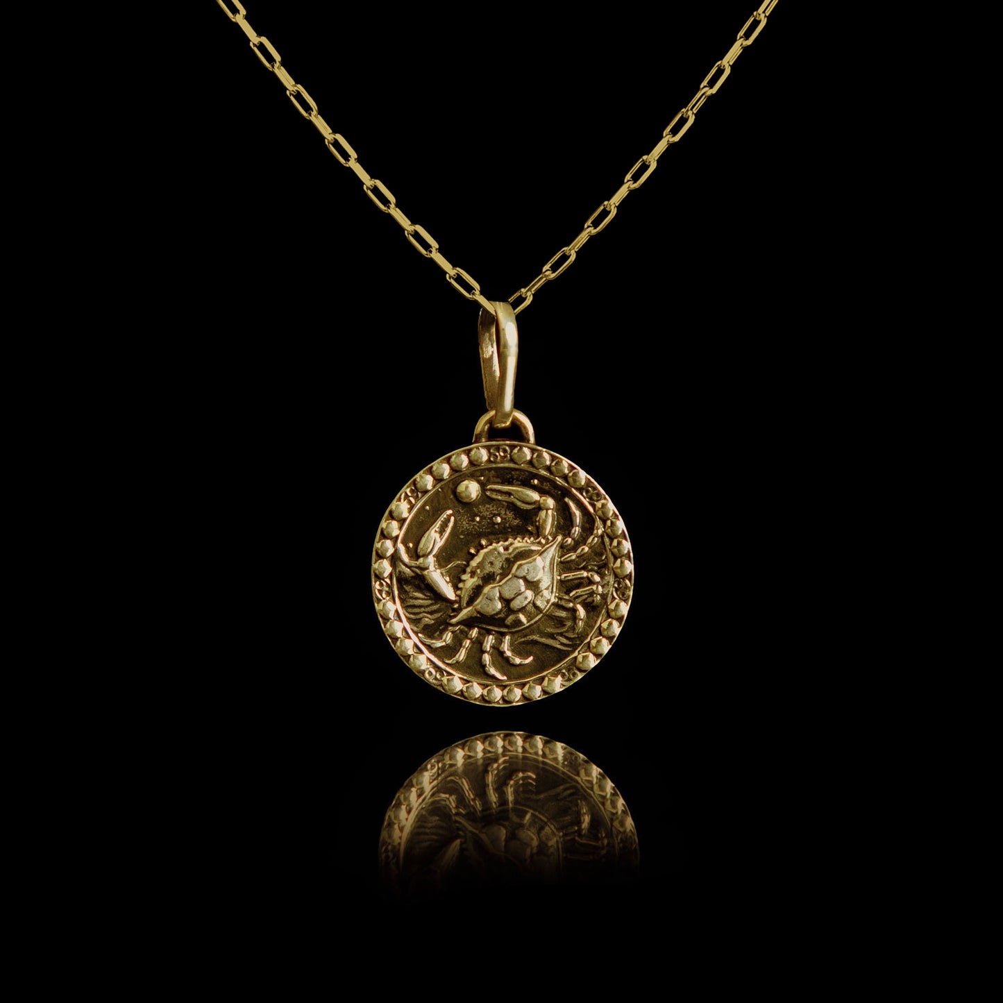 Colar de Prata Cancer Banhado a Ouro