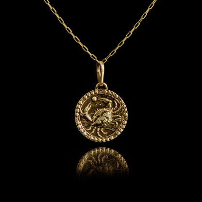 Colar de Prata Cancer Banhado a Ouro