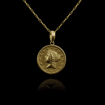 Colar de Prata Coin II Banhado a Ouro