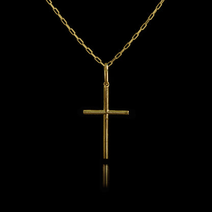 Colar de Prata Cross Medium Banhado a Ouro