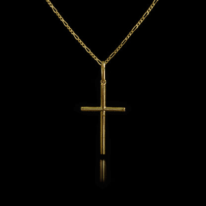 Colar de Prata Cross Medium Banhado a Ouro