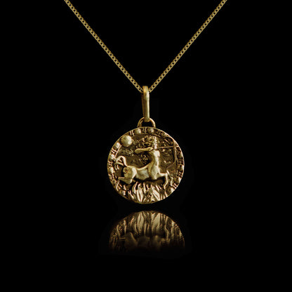 Colar de Prata Sagittarius Banhado a Ouro
