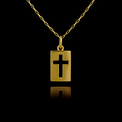 Colar de Prata Shield II Banhado a Ouro