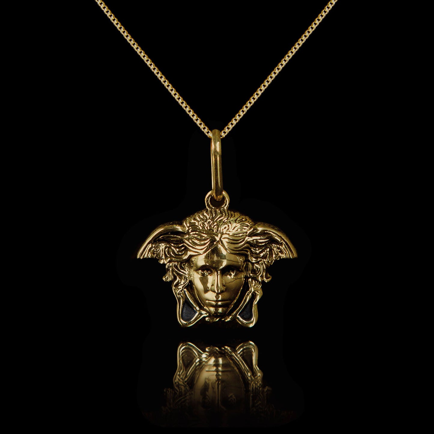 Old Siller - Colar de Prata Medusa Banhado a Ouro