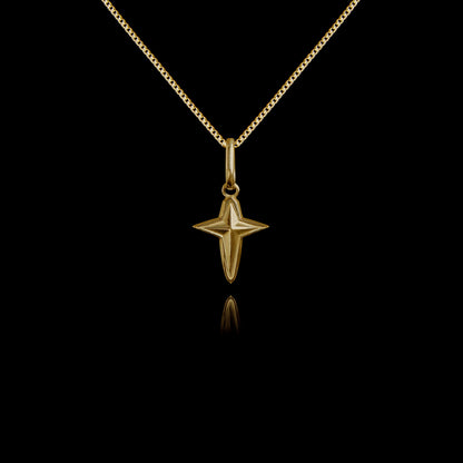 Old Siller - Colar de Prata Star Cross Banhado a Ouro