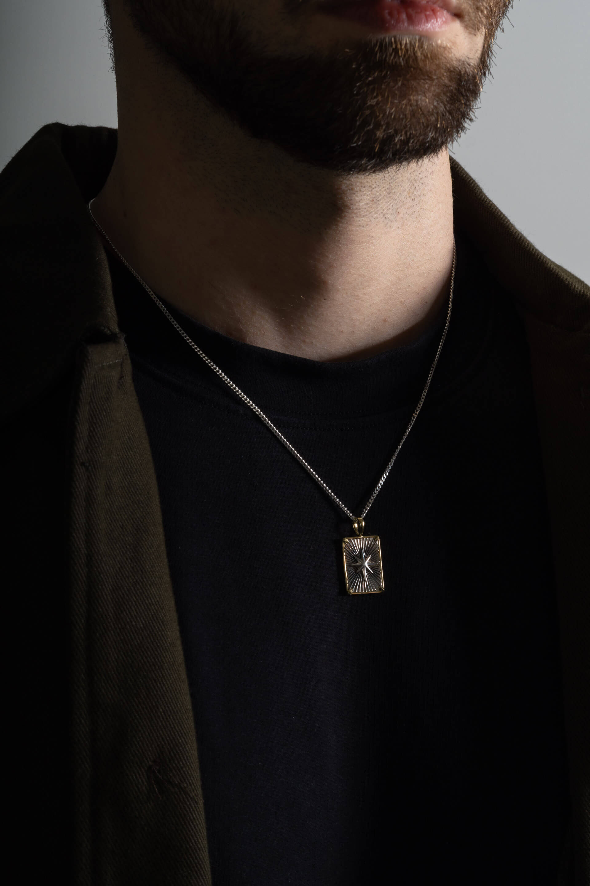 Colar Compass II Large — Prata & Ouro
