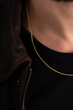MATERIAL: PRATA BANHADA A OURO | Corrente Rope em Prata 925 banhada a Ouro 18k