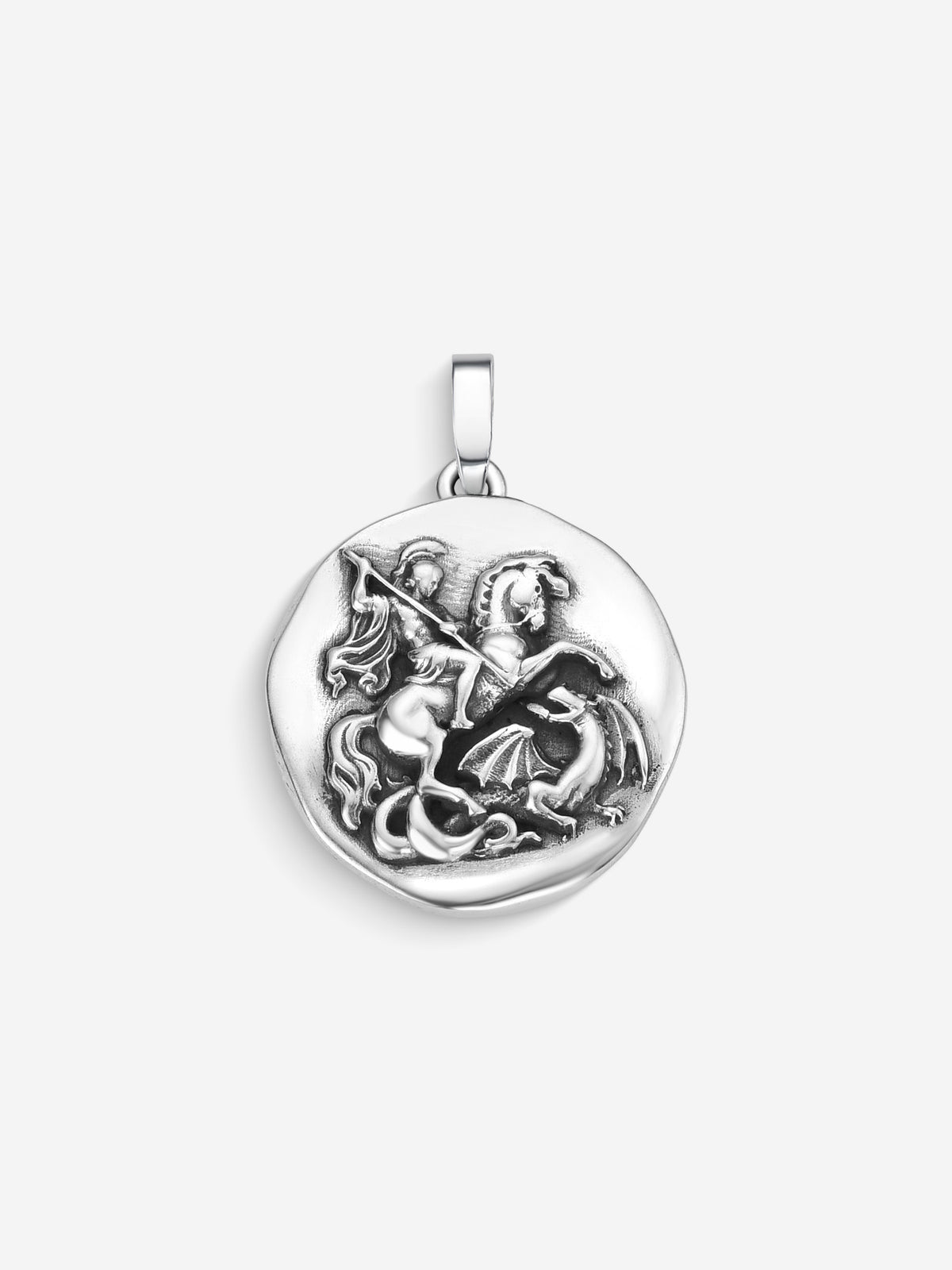 Pingente St. George — Prata 925 Oxidada