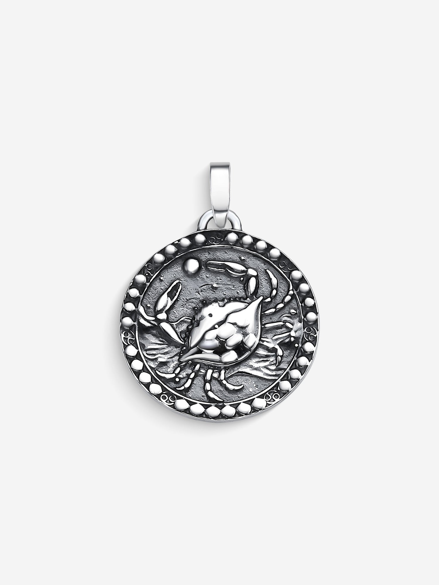 MATERIAL: PRATA OXIDADA | Pingente Cancer em Prata 925 Oxidada