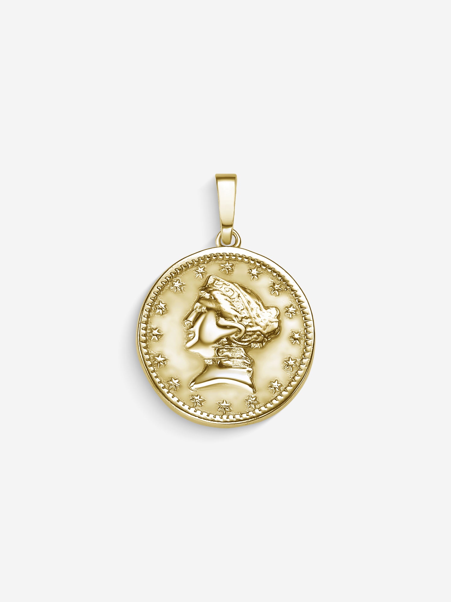MATERIAL: PRATA BANHADA A OURO | Pingente Coin em Prata 925 banhada a Ouro 18k
