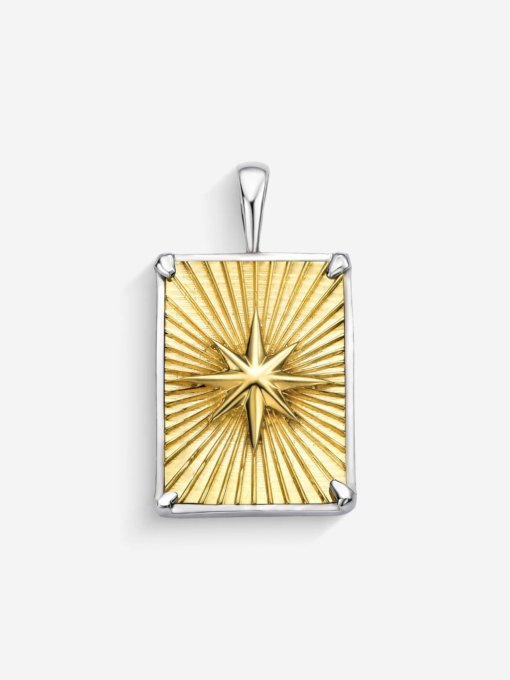 Pingente Compass II Large — Ouro & Prata