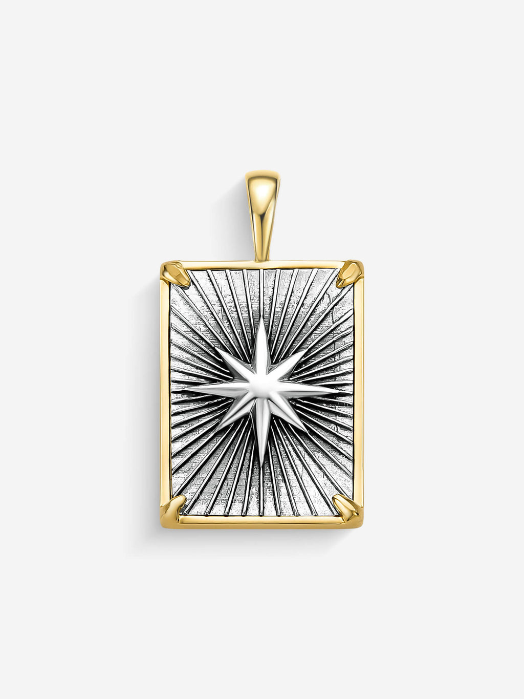 Pingente Compass II Large — Prata & Ouro