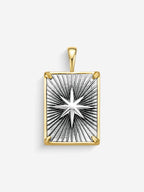 Pingente Compass II Large — Prata & Ouro