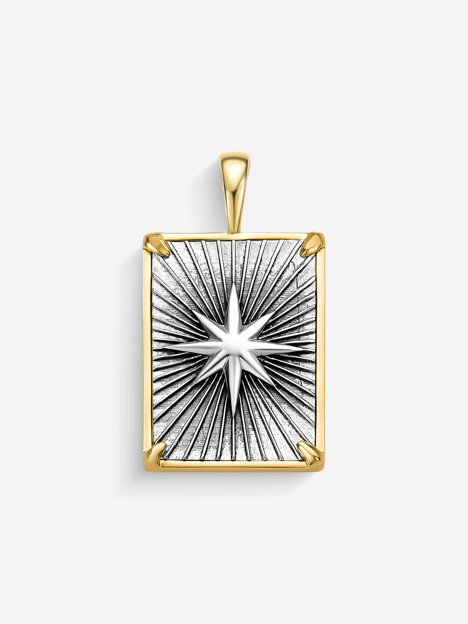 Pingente Compass II Large — Prata & Ouro