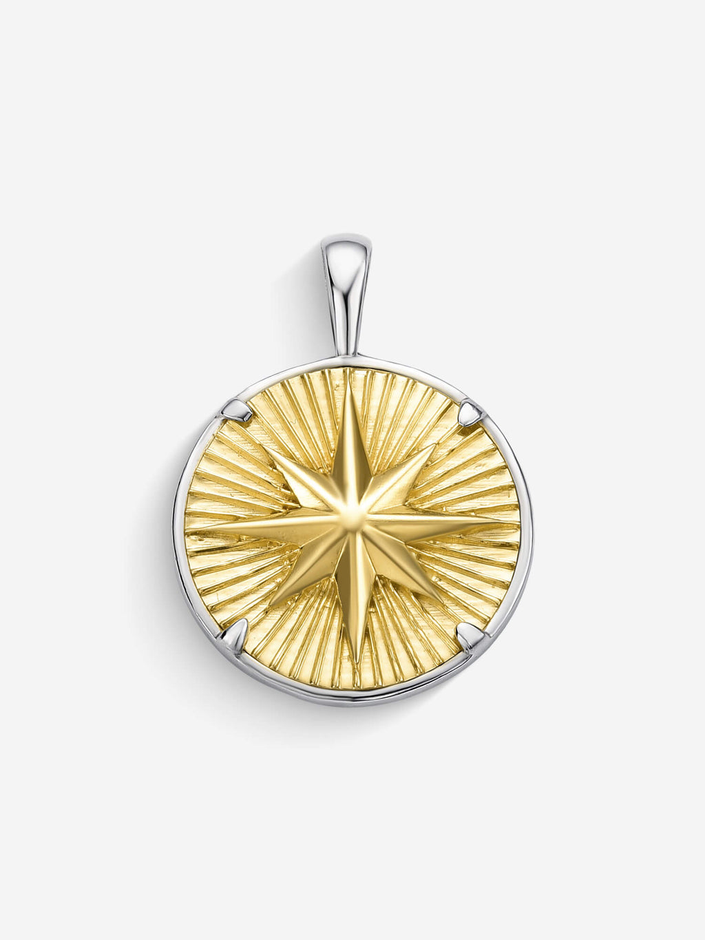 Pingente Compass I Large — Ouro & Prata