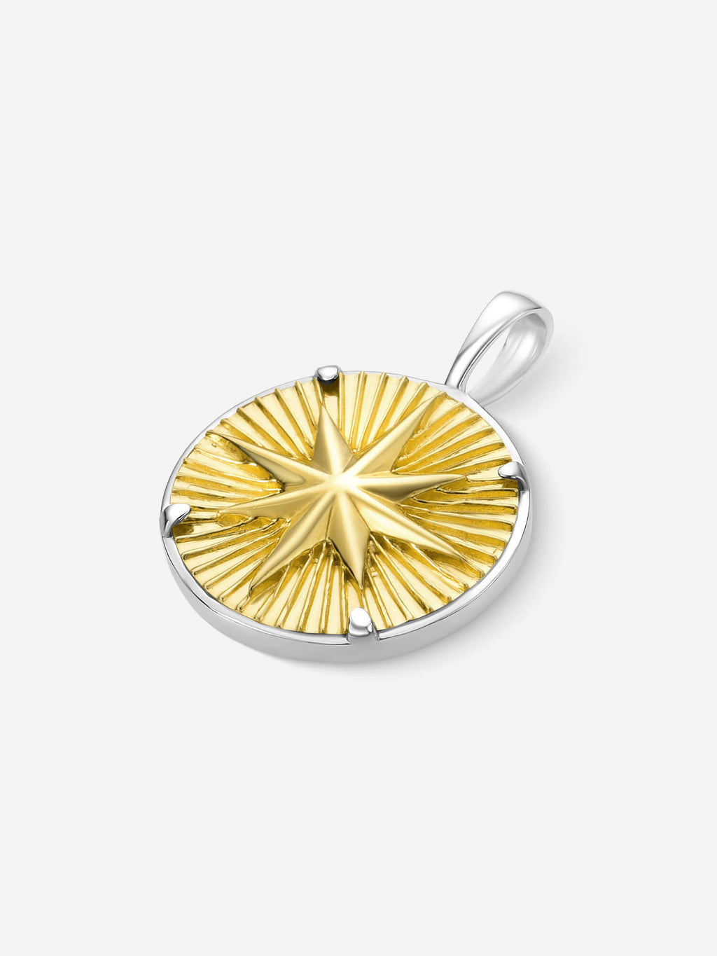 Pingente Compass I Large — Ouro & Prata