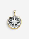 Pingente Compass I Large — Prata & Ouro