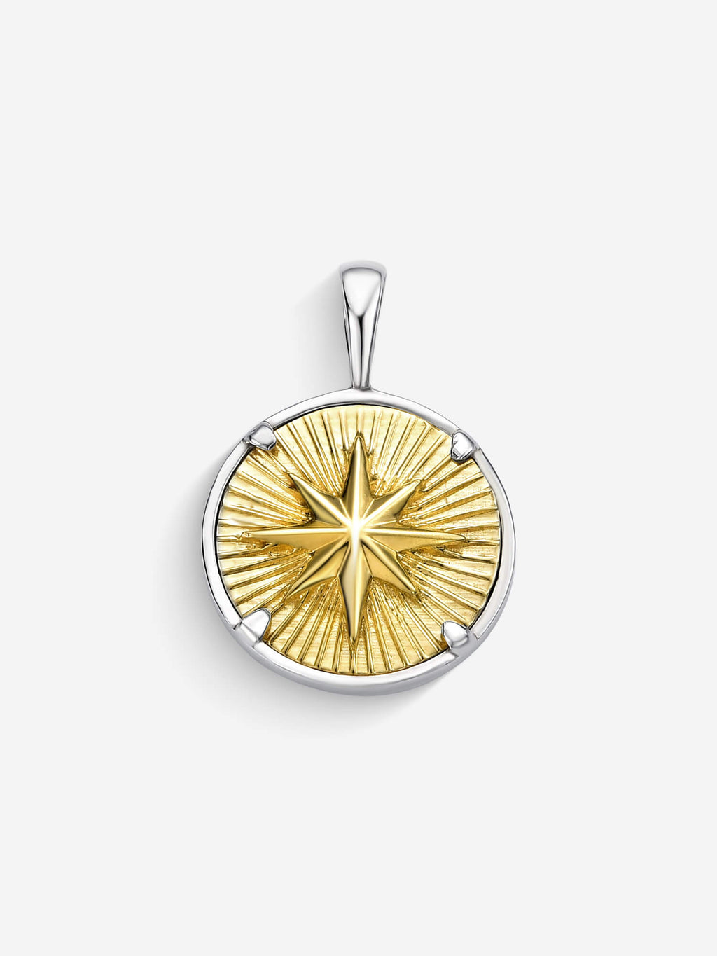 Pingente Compass I — Ouro & Prata