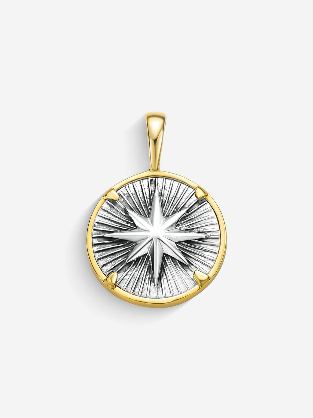 Pingente Compass I — Prata & Ouro