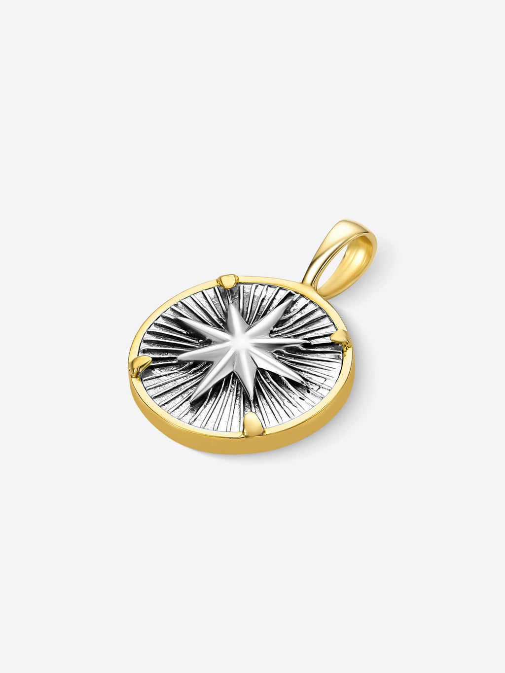 Pingente Compass I — Prata & Ouro