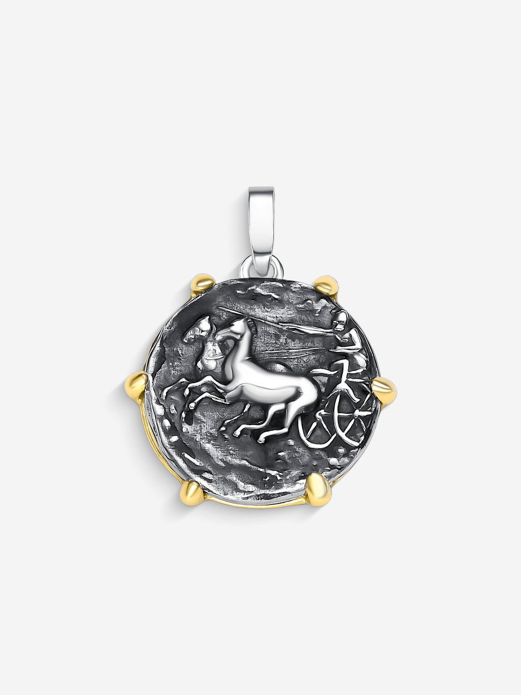 MATERIAL: PRATA E OURO| Pingente Conquer em Prata 925 e Ouro 18K