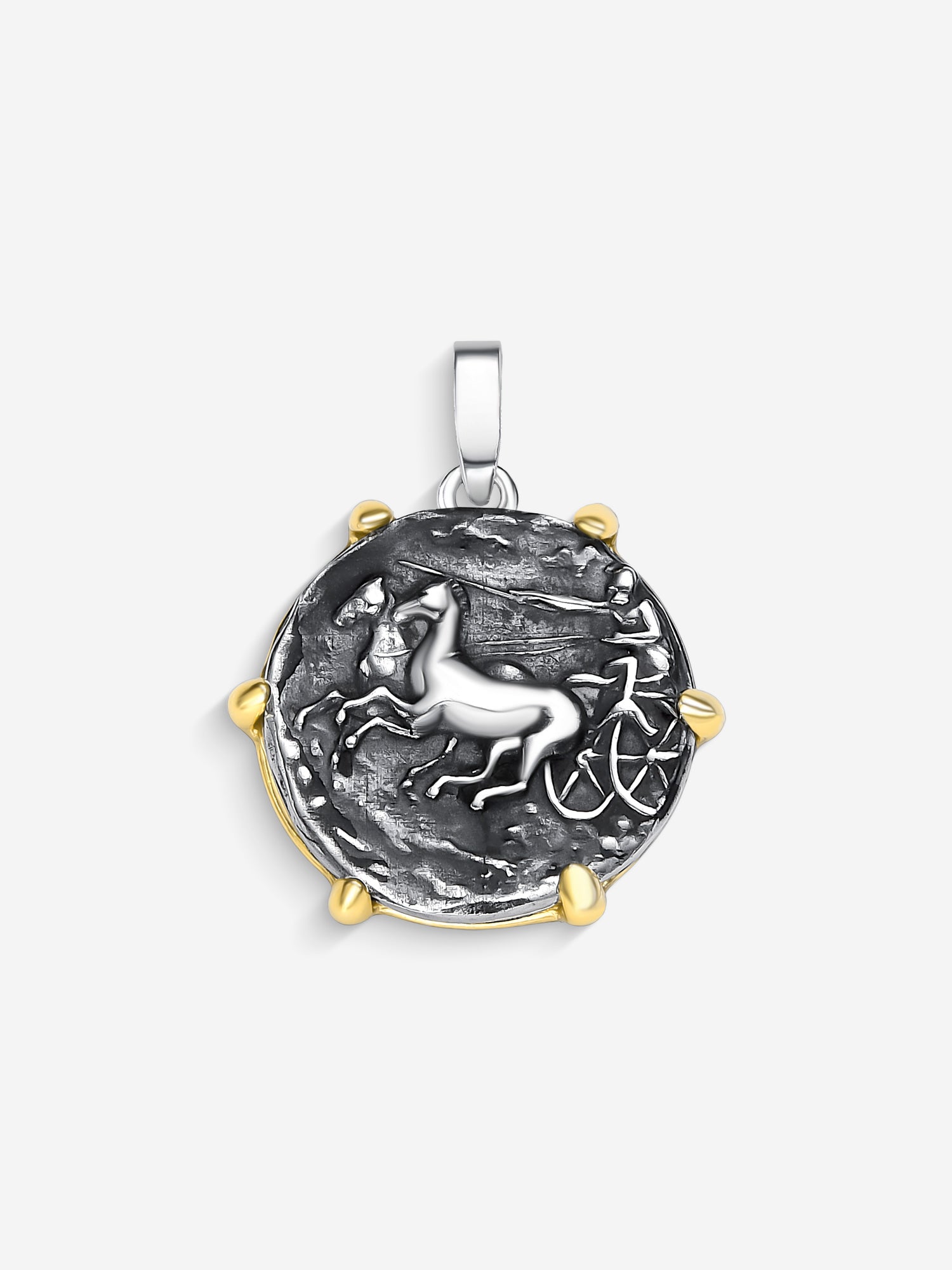 MATERIAL: PRATA E OURO| Pingente Conquer em Prata 925 e Ouro 18K