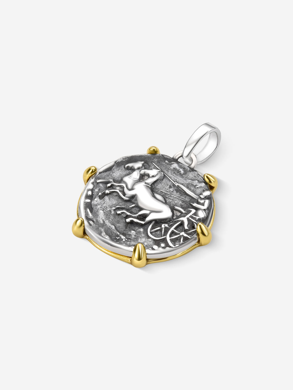 MATERIAL: PRATA E OURO| Pingente Conquer em Prata 925 e Ouro 18K