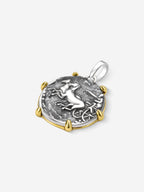 MATERIAL: PRATA E OURO| Pingente Conquer em Prata 925 e Ouro 18K