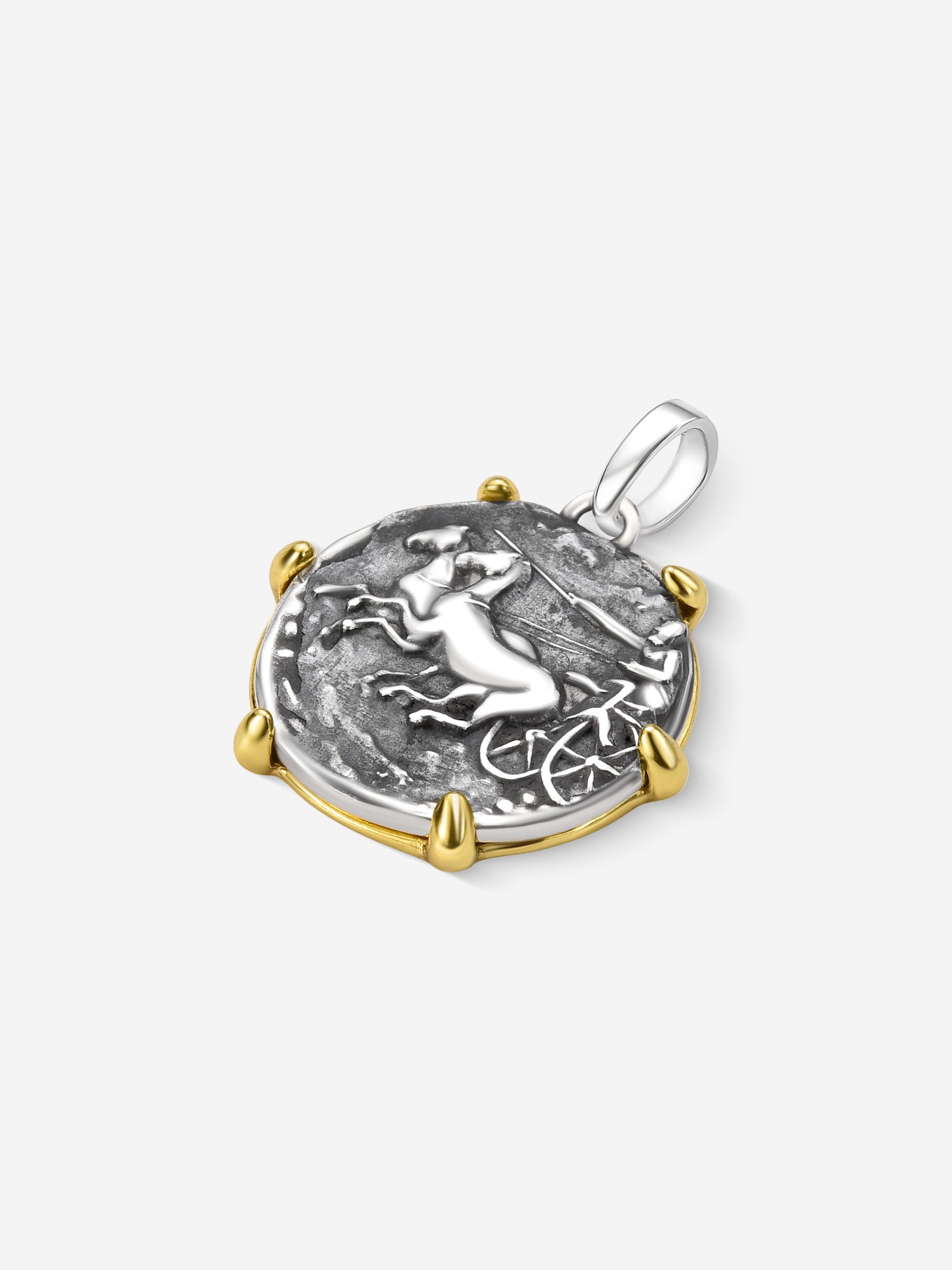 MATERIAL: PRATA E OURO| Pingente Conquer em Prata 925 e Ouro 18K