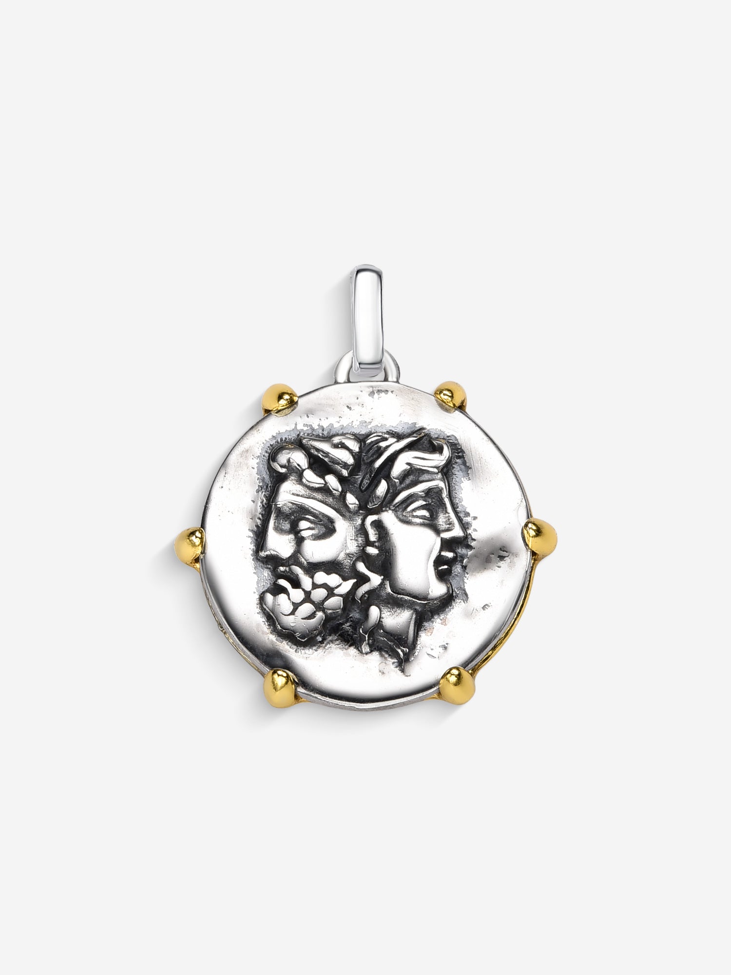 MATERIAL: PRATA E OURO | Pingente Faces em Prata 925 e Ouro 18K