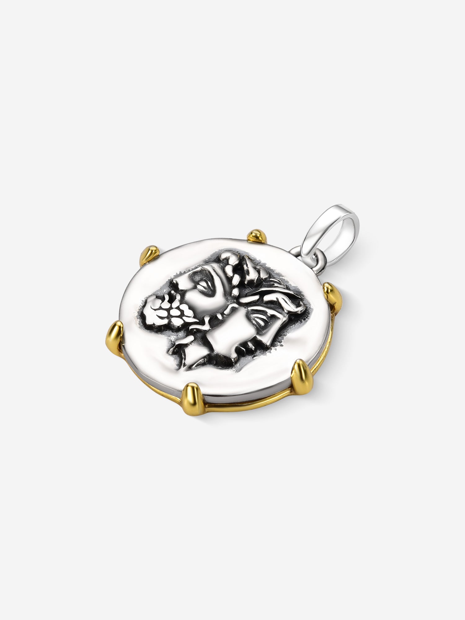 MATERIAL: PRATA E OURO | Pingente Faces em Prata 925 e Ouro 18K