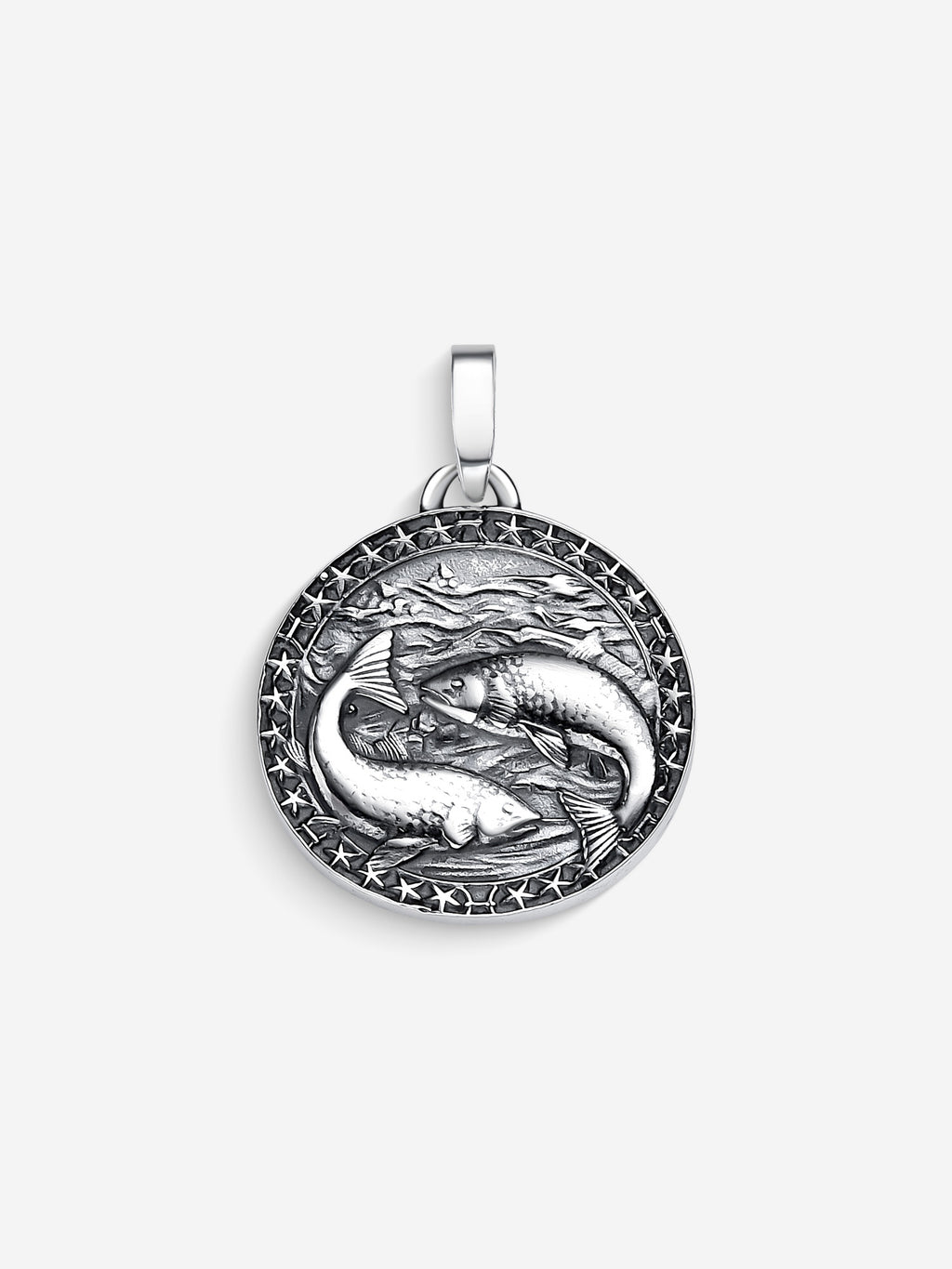 MATERIAL: PRATA OXIDADA | Pingente Pisces em Prata 925 Oxidada