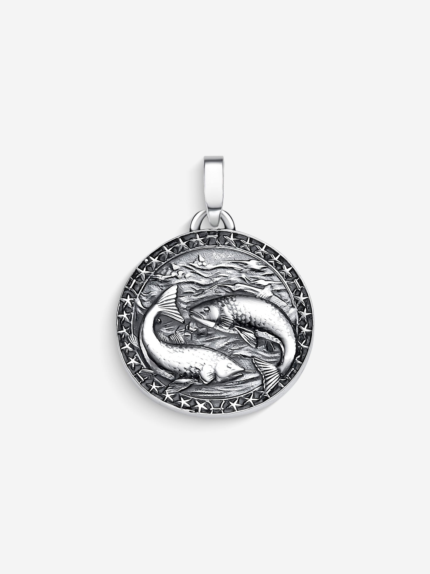 MATERIAL: PRATA OXIDADA | Pingente Pisces em Prata 925 Oxidada