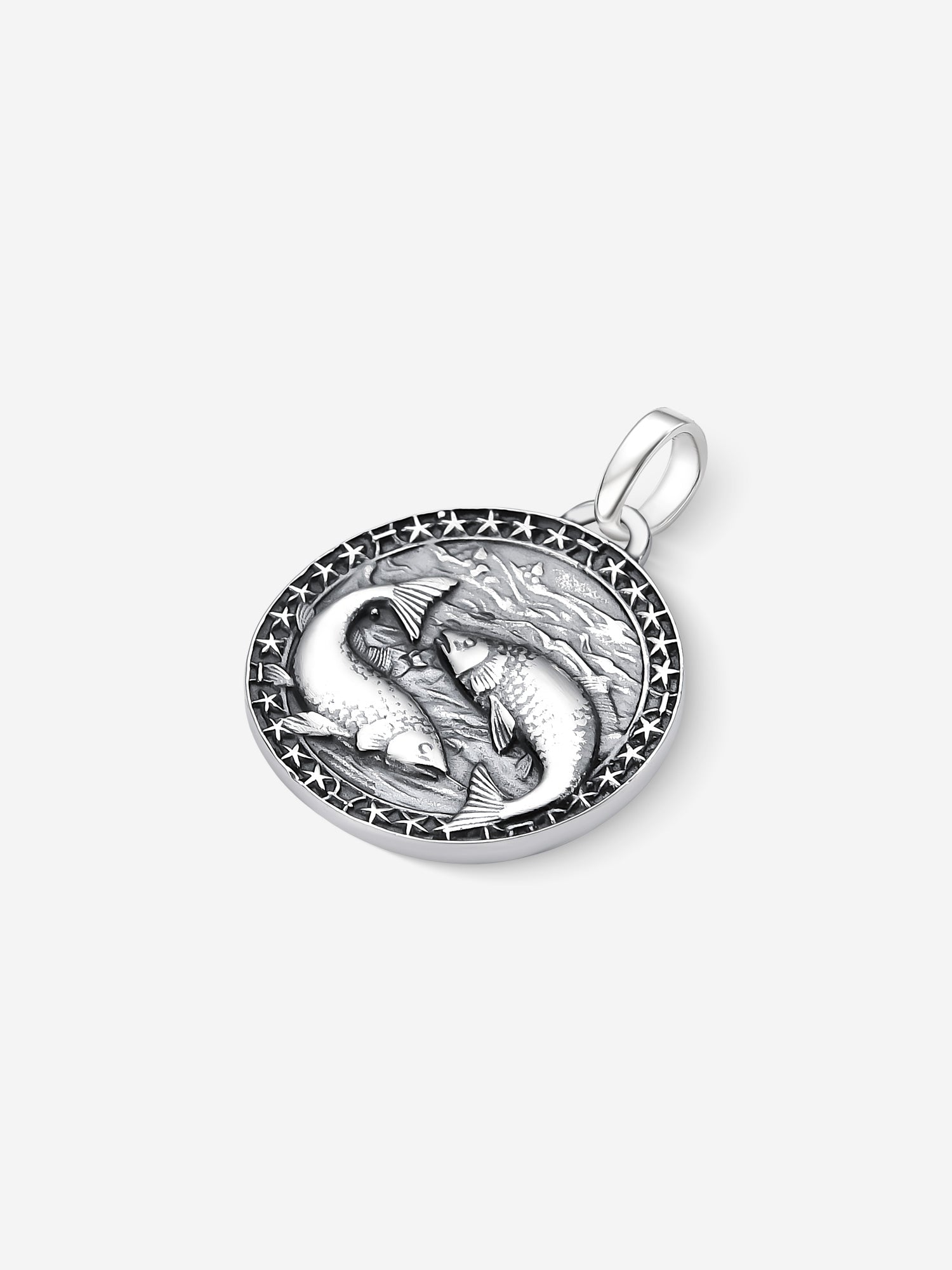 MATERIAL: PRATA OXIDADA | Pingente Pisces em Prata 925 Oxidada