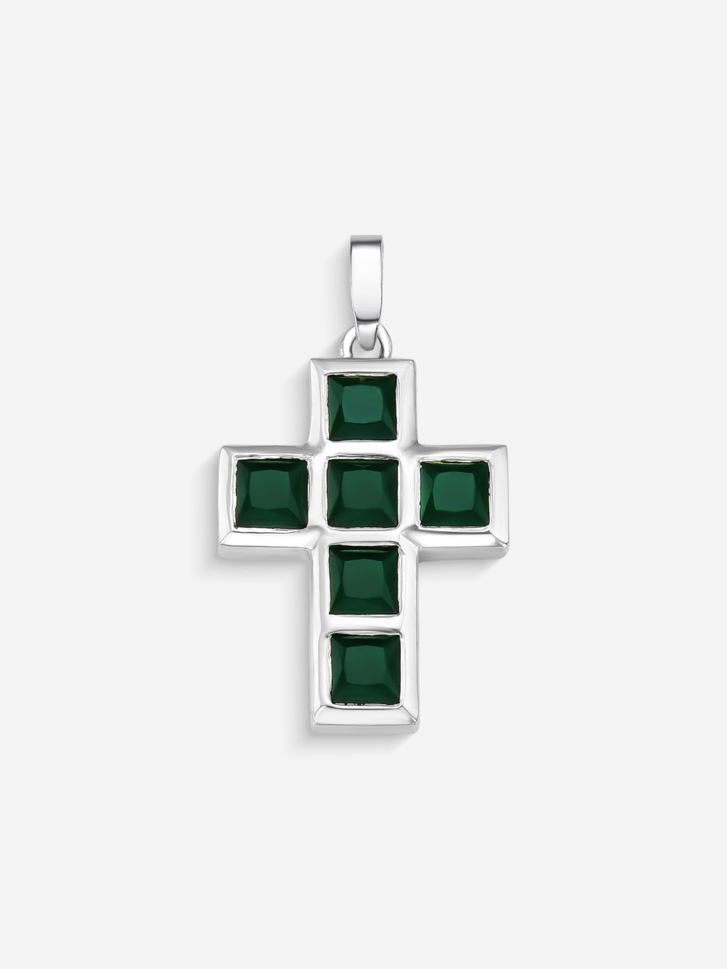 Stone Cross em Prata 925 com crisoprásio